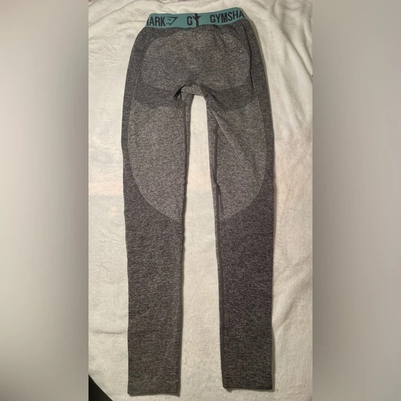 Gymshark Flex Leggings - Charcoal Marl/Dusky Teal size S - Picture 2 of 8